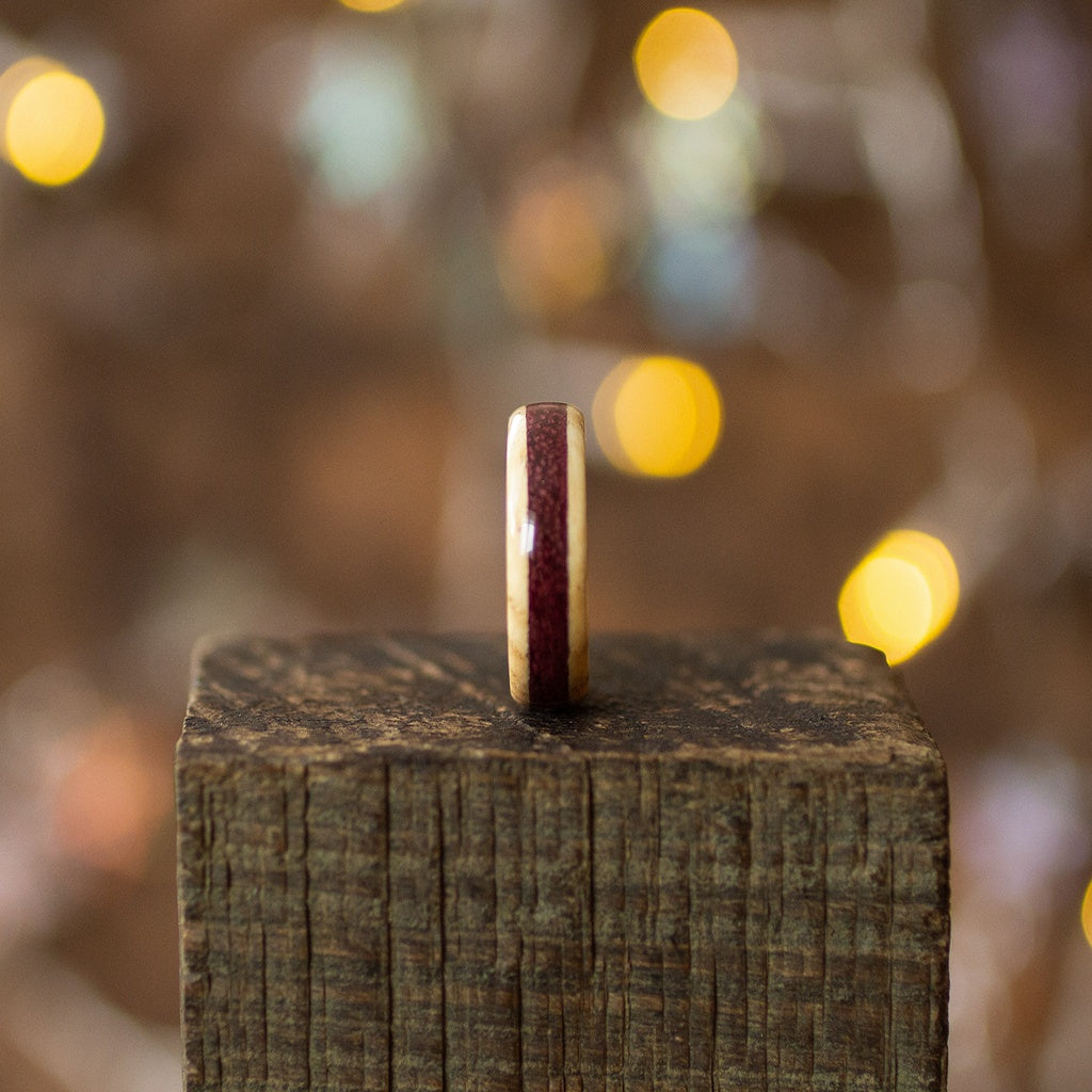 Purple-White Wooden Ring